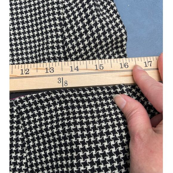 VTG Women's 2 Piece Skirt Suit Black & White Houndstooth 100% Wool Made In USA - Picture 13 of 16